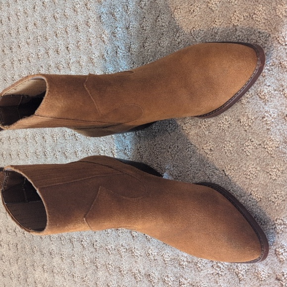 Lauren Ralph Lauren Raquel 100% Leather Suede Brown Western Boots - Picture 13 of 15